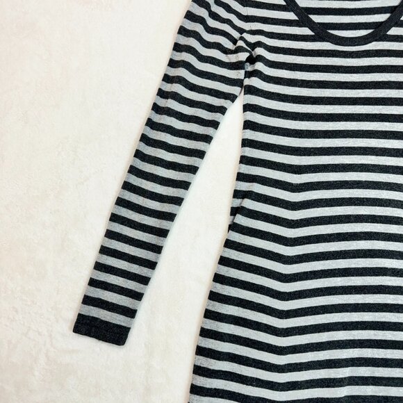 Zara Women's M Striped Midi Long Sleeve Pencil Bodycon Dress Casual Fashion - Picture 5 of 15